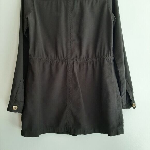 KISMET Button Down Light Shirt Jacket Utility Roll-Up Sleeves Black Sz S - Picture 12 of 15